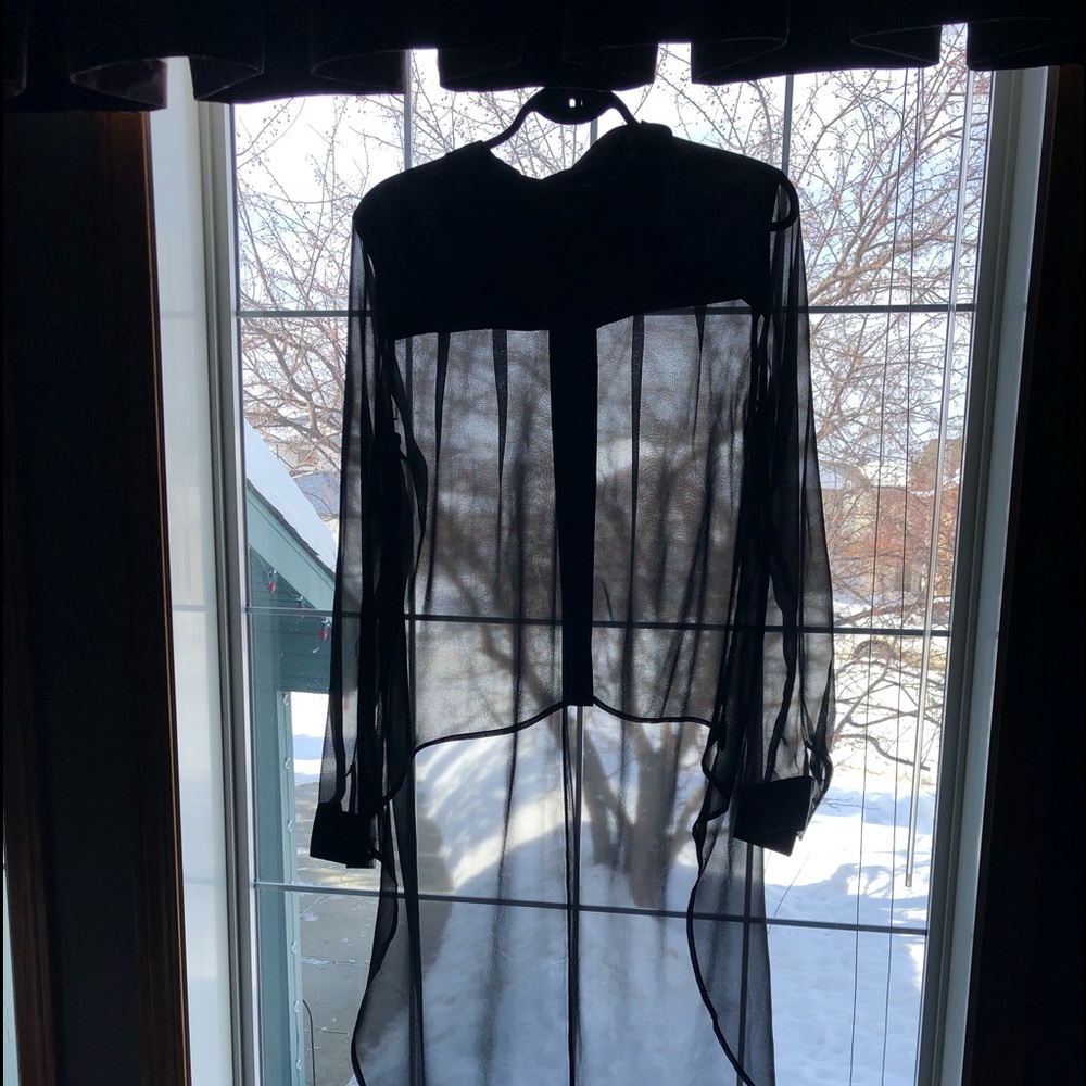 SheerTop, pleather accents